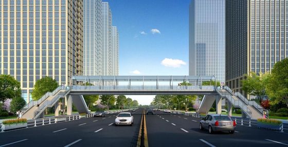 สะพานสแตนเลส H ที่ได้รับการกําหนดเอง ทนต่อลม ด้วยกรอบสแตนเลสเหล็กกระปุก / สี