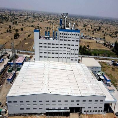 โครงสร้างเหล็กเคลือบสังกะสีหรือทาสีกันลม โกดังพร้อมอาคารโครงเหล็กช่วงกว้าง