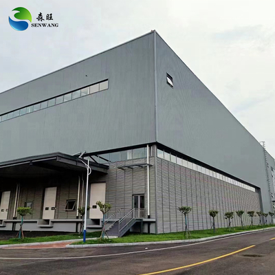 โครงสร้างเหล็ก โกดังที่มีผนังหลังคาท่อ Q235