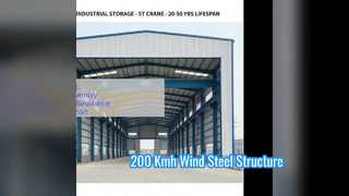 โครงสร้างเหล็ก 200 Kmh การประชุมเชิงปฏิบัติการคลังสินค้ารับน้ำหนักลม